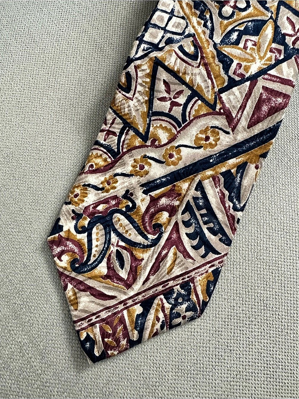 Christian Dior Men's Silk Geometric Tie Blue & Gold